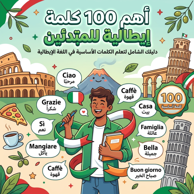 أهم 100 كلمة إيطالية تستخدم يوميًا للمبتدئين